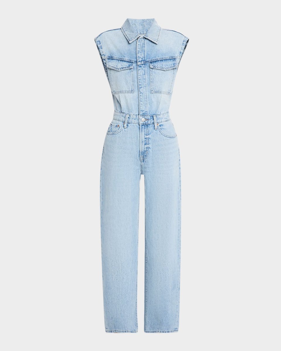 The Ace Barrel Leg Denim Jumpsuit